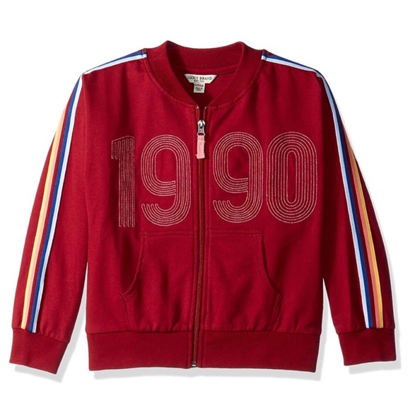 Lucky Brand Jorgensen Track Jacket Biking Red Big Girl’s Size S NWT $44.50 - Picture 4 of 9